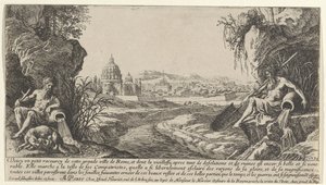 Vue de Rome avec deux dieux de la rivière, Vues de Paris et de Rome (titre de la série)