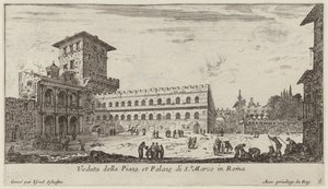 Veduta della Piaza et Palazo di St. Marco à Rome - Israël Silvestre