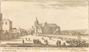Vue du prieuré et du village de Croissy - Israël Silvestre