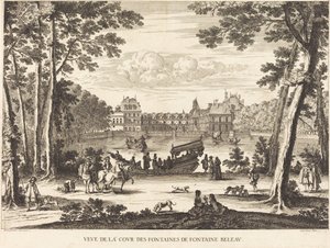 Vue de la cour des Fontaines de Fontainebleau - Israël Silvestre