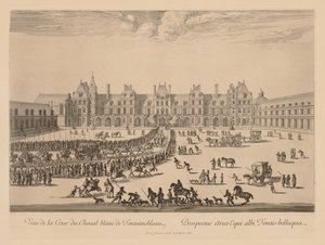 Vue de la Cour du Cheval-Blanc de Fontainebleau, 1667 - Israël Silvestre