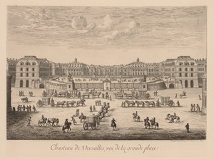 Vue du château de Versailles, vue de la Grande Place