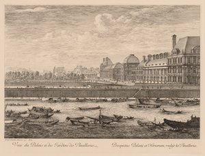 Vue du palais et des jardins des Tuileries, du côté du quai - Israël Silvestre