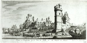 Vue en perspective de la Tour de Nesle et de l