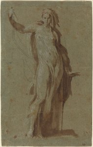 Femme debout tenant un parchemin - Italian 16th Century