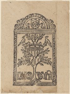 Arbre avec Couronne et Deux Oiseaux - Italian 16th Century