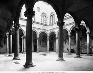 Cour de Palazzo Medici Riccardi, Florence, Italie, vers 1890 - Italian Photographer