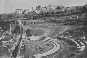 Florence, Fiesole, Vestiges du théâtre romain (photo n/b)
