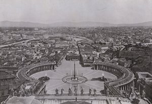 Italie : Rome, panorama pris depuis la coupole de Saint-Pierre (photo n/b) - Italian Photographer