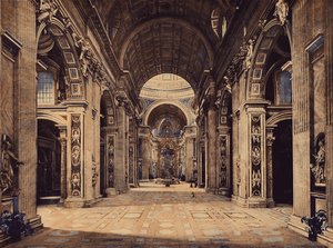 Rome : Saint-Pierre, intérieur (photo en couleur)