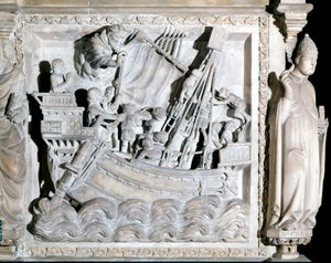 Navire du 14ème siècle. Église de Saint-Eustorgio à Milan - Italian School