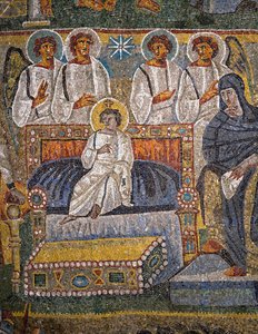 Adoration des Mages, détail du Christ entouré d