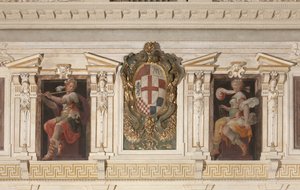 Figures allégoriques et armoiries de la famille Marino