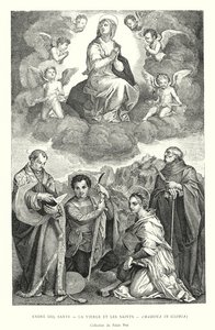 Andre del Sarte, La Vierge et les Saints, Madona in Gloria, Collection du Palais Pitti (gravure) - Italian School