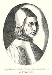 Ange Politien, tiré du Virorum Doctorum effigies 1572 de Filippo Gallis (gravure) - Italian School