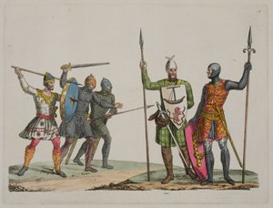 Guerriers anglo-saxons, planche 14 de The History of the Nations - Italian School