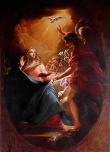 Annonciation, peinture anonyme du 17ème siècle, Rome, Chiesa del Sacro Cuore - Italian School