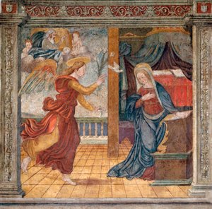 Fresque anonyme de la fin du 15ème siècle Camerino, Monastère de Santa Chiara - Italian School