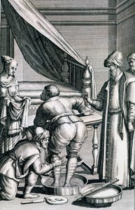 Saignée dans les jambes, de Medicina Aegyptiorum par Prospero Alpini, publié 1745 - Italian School