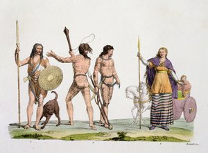 Britons, Caledonians et la reine Boadicée, planche 4 de The History of the Nations - Italian School