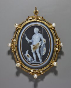 Camée représentant un empereur romain en Jupiter, Camée : Romain, A.D. 41-54, Cadre : Italien, fin du XVIe siècle