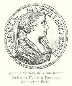 Camille Martelli, deuxième femme de Cosme Ier, Par le Pastorino, Cabinet de Paris (gravure) - Italian School