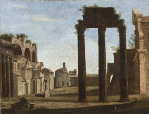 Campo Vaccino à Rome, vers 1650 - Italian School
