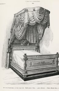Lit à baldaquin, par Mercier Frères, Paris, illustration de L