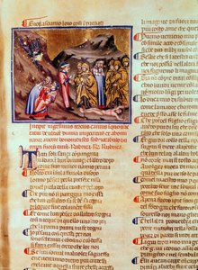 Chant XXIII Dante et Virgile dans le cercle des hypocrites, avec Caïphe crucifié au sol, de la Divine Comédie (l