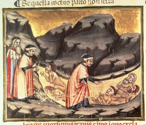 Chant XXXIII Dante et Virgile rencontrent Ugolin dans le cercle des traîtres, de la Divine Comédie (l