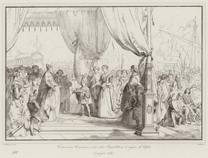 Caterina Cornaro cède à la République le royaume de Chypre - Italian School
