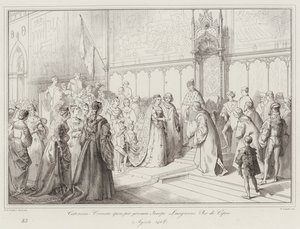 Caterina Cornaro épouse par procuration Jacques Lusignan Roi de Chypre - Italian School