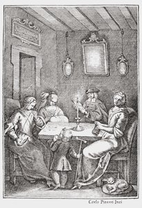 Chiaqlira lisant des contes à un groupe de couture, couverture de The Pentamerone de Giambattista Basile, 1742 - Italian School