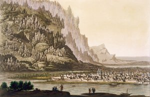 Ville de Iakoutsk sur la rivière Léna, Sibérie orientale, vers 1820-1830 - Italian School