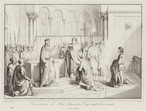 Conversion de Mislo ou Miroslavo, chef des Slaves-Croates, 829 - Italian School