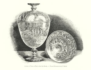 Cornet et Verre à Pied, cristal de Roche, Travail florentin du XVe Siècle - Italian School