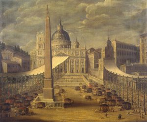 Procession de Corpus Christi sur la Piazza San Pietro - Italian School