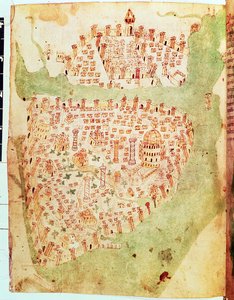 Carte de Constantinople, c.1450 - Italian School