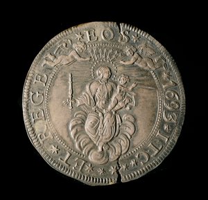 Monnaie de la République de Gênes : ECU large en argent. Diam. 61 mm. 1693. revers. Gênes Musei di Strada Nuova (inv, M7097) - Italian School