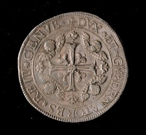 Monnaie de la République de Gênes : pièce de cinq écus en argent. 1693. Avers - Italian School