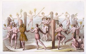 Danses des habitants natifs de Virginie, c.1820 - Italian School