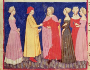 Dante et Béatrice au Paradis, de La Divine Comédie de Dante Alighieri (1265-1321) - Italian School