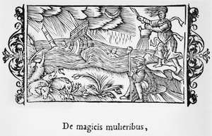 De magicis mulieribus, illustration de Historia de Gentibus Septentrionalibus par Olaus Magnus (1490-1558), publié à Rome, 1555 - Italian School