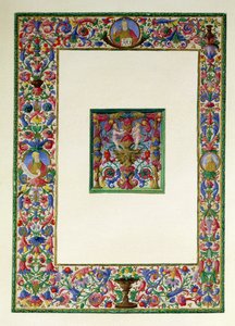 Bordure décorative avec Dieu le Père et deux prophètes et une initiale historiée T avec une sirène et deux putti, 15e-16e siècle - Italian School