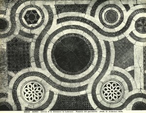 (détail) du sol cosmatesque de la basilique de San Giovanni in Laterano, Rome - Italian School