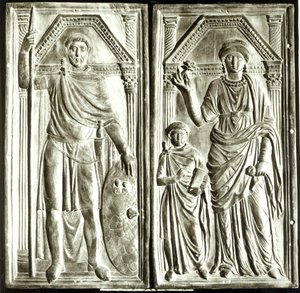 Diptyque représentant Stilicho (vers 365-408), Serena et Eucharius - Italian School