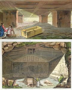 Découverte de tombes étrusques, c.1820 - Italian School