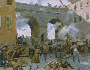 Événements du 18 au 22 mars 1848, les Milanais chassant les Autrichiens, illustration d