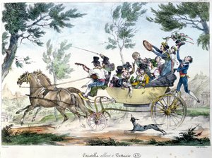 Expédition à Testaccio, près de Rome, en caratella, vers 1830 - Italian School