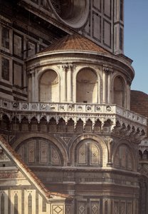 Vue extérieure de la basilique (Duomo) - Italian School